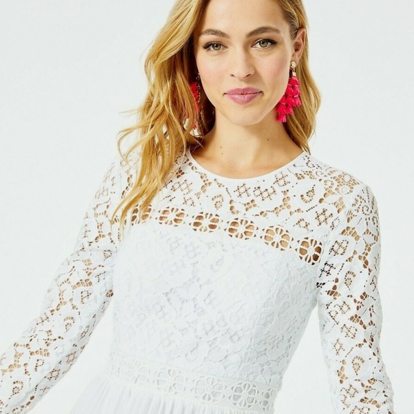 LILLY PULITZER Aiden White Lace Midi Dress - Picture 3 of 14